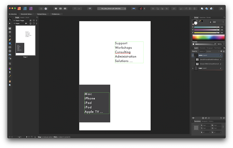 Figure 3: Affinity Publisher – Use this instead of InDesign.